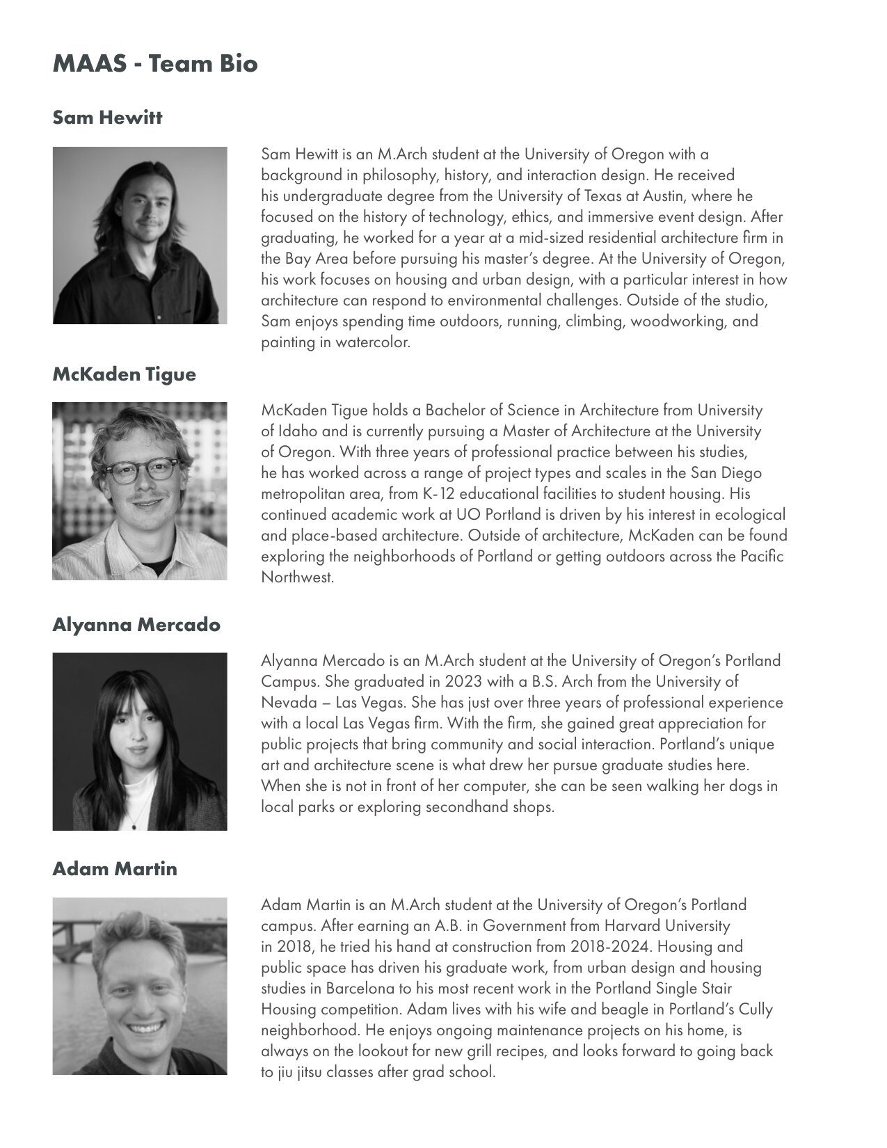 MAAS Team — Sam Hewitt, McKaden Tigue, Alyanna Mercado, Adam Martin